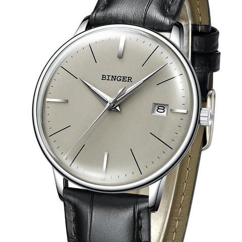 Image of Binger Swiss Vintage Cambered Dial Mechanical Watch Men B 5078