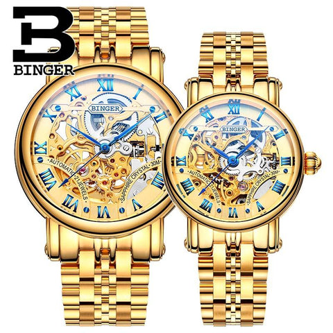 Image of Binger Swiss Hollow Mechanical Couple Watch BS5066HC